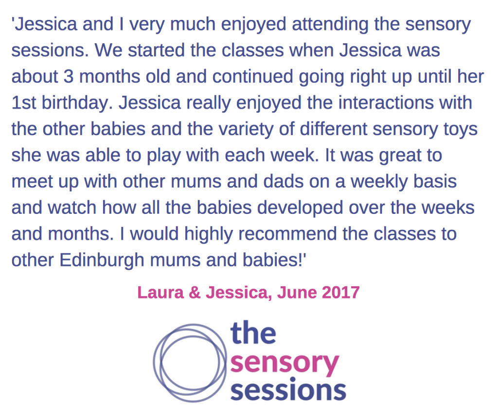 Jessica at sensory play class Edinburgh